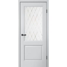 Дверь межкомнатная Сибирь Профиль Аура Моне M93 Серый эмалит, стекло художественное